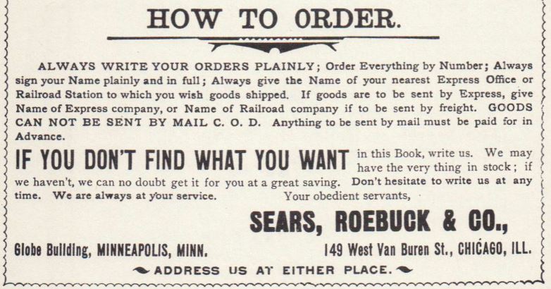 How to Order from Sears, Roebuck & Co.